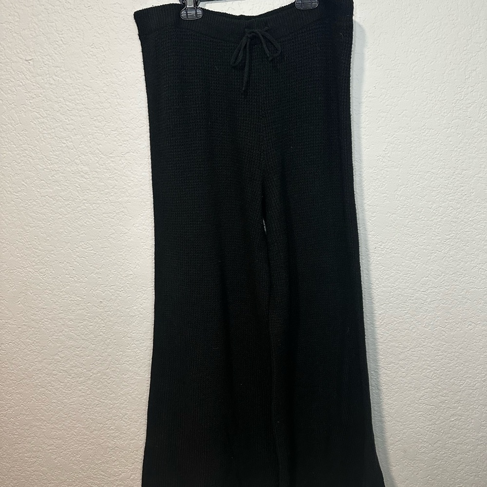 Aerie Black Wide Leg Knit Pants
